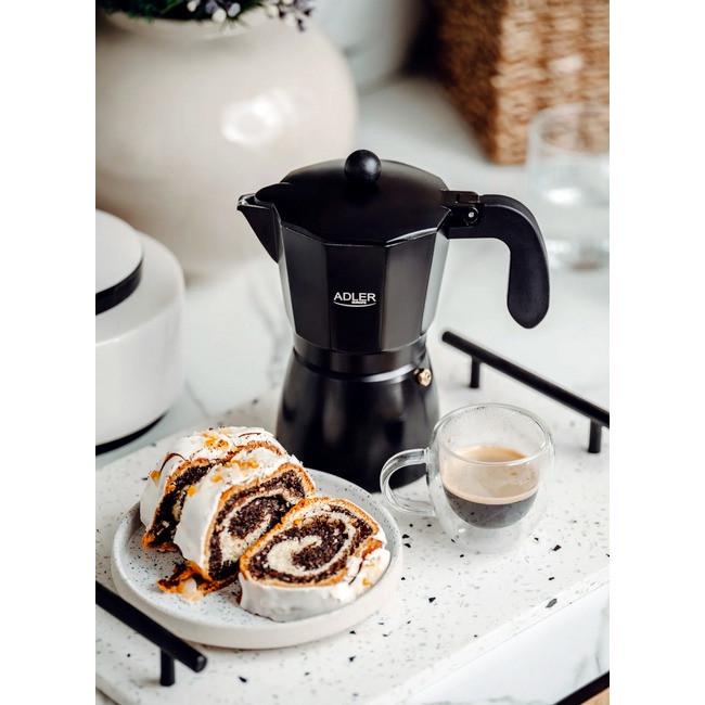 Кофеварка гейзерная 320 мл Adler AD 4421 Black (iz15427) - фото 9