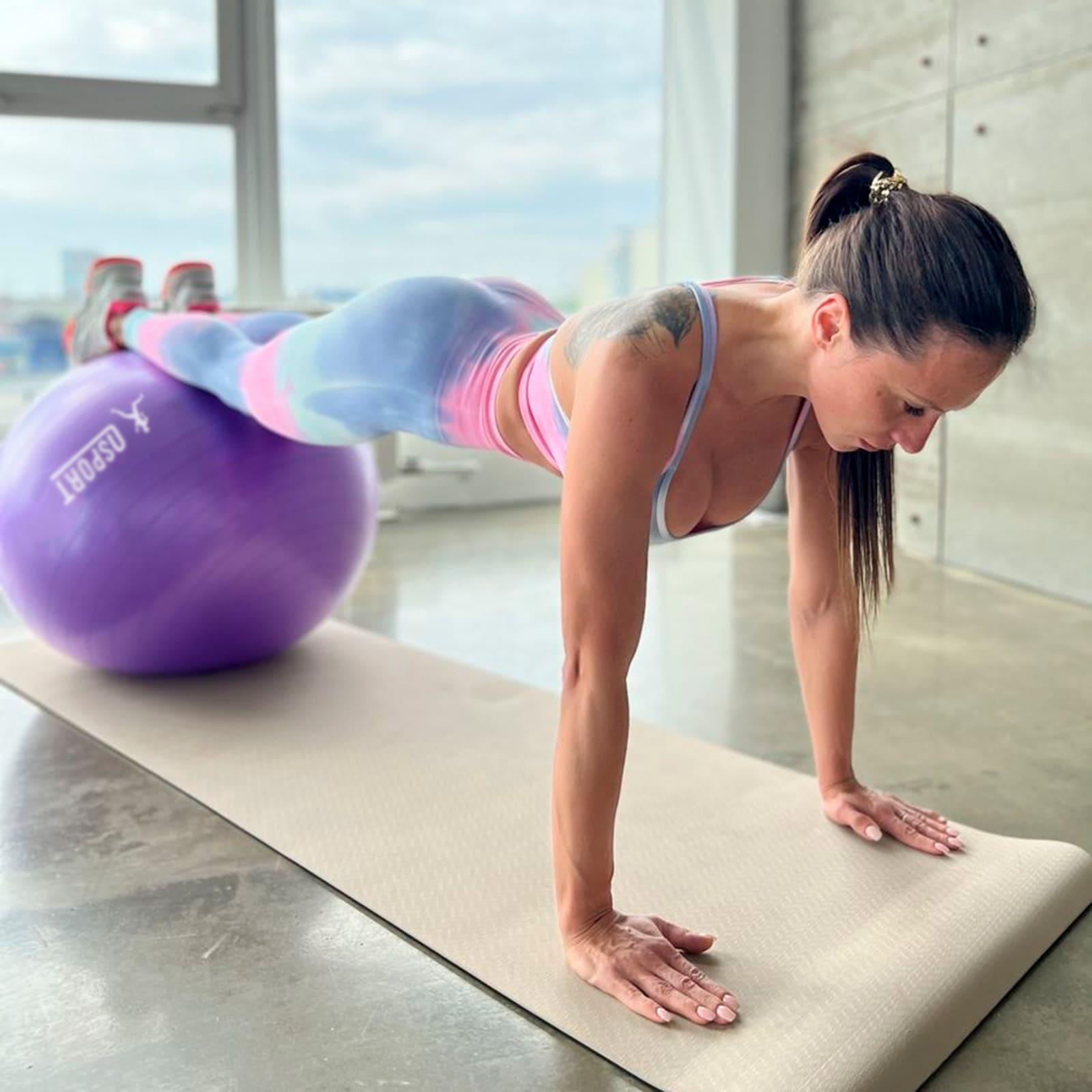 Фитбол глянец OSPORT 65 см Фиолетовый (OF-0018) - фото 3