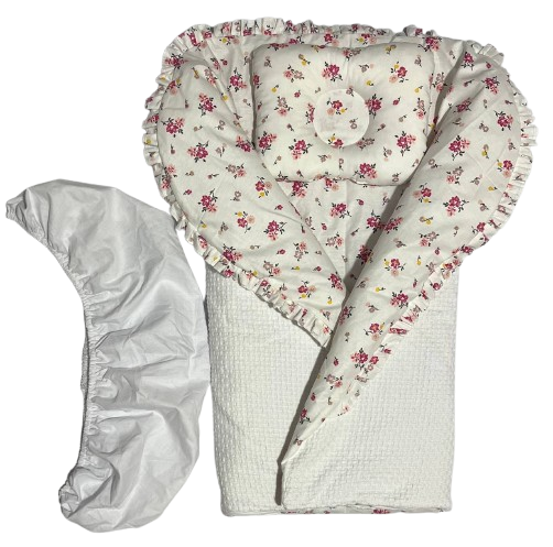 Одеяло с ортопедической подушкой и простыней на резинке в коляску (1196) Одеяло с ортопедической подушкой и простыней на резинке в коляску (1196)