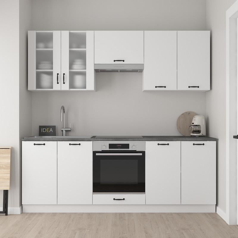 Готова кухня Idea Ніко з лаковою стільницею 38 мм/220 см Білий (22668884)
