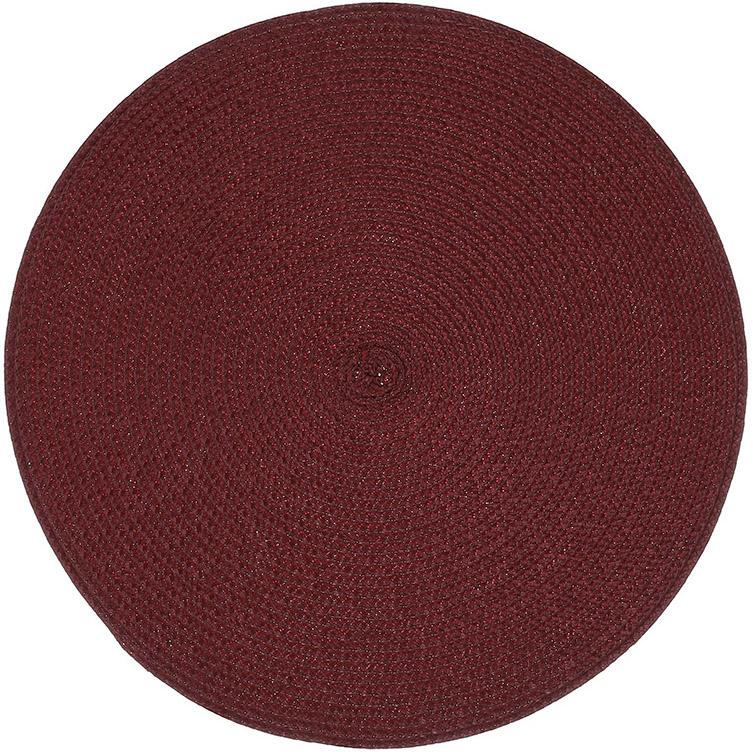 Набор 4 сервировочных коврика Casual бордовый Ø38см, плейсмат (подтарельники) - фото 1 Набор 4 сервировочных коврика Casual бордовый Ø38см, плейсмат (подтарельники) - фото 1