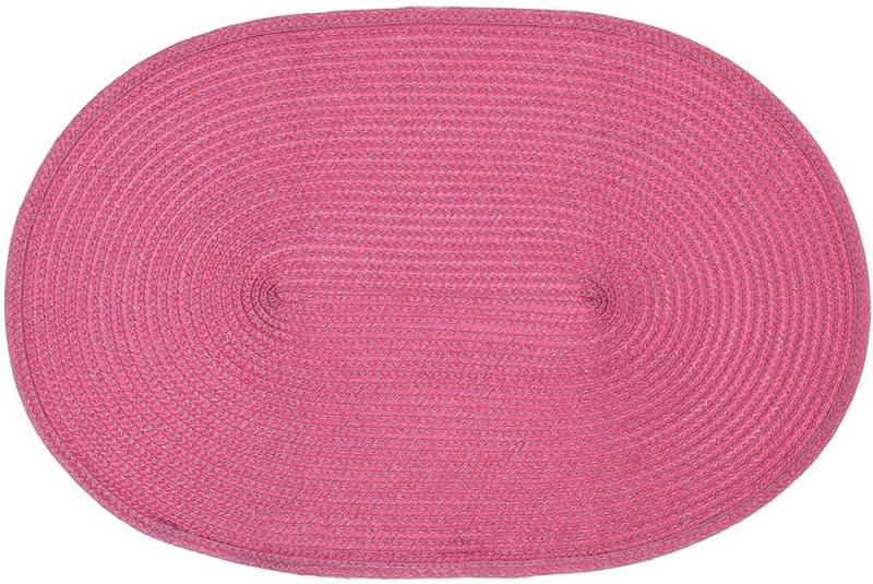 Набор 4 сервировочных коврика Casual Oval фуксия 44х30см, плейсмат (подтарельники) - фото 1
