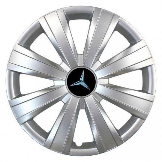 Автомобильные колпаки SKS 328 R15 с логотипом Mercedes 4 шт. Серебристый