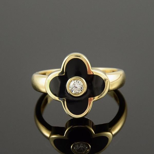 Каблучка золота з фіанітом та емаллю (2248944150)