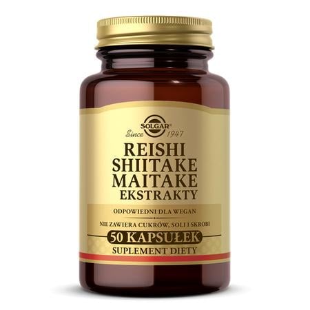 Дієтична добавка Solgar Reishi Shiitake & Maitake Mushroom Extracts 50 капсул (1173)