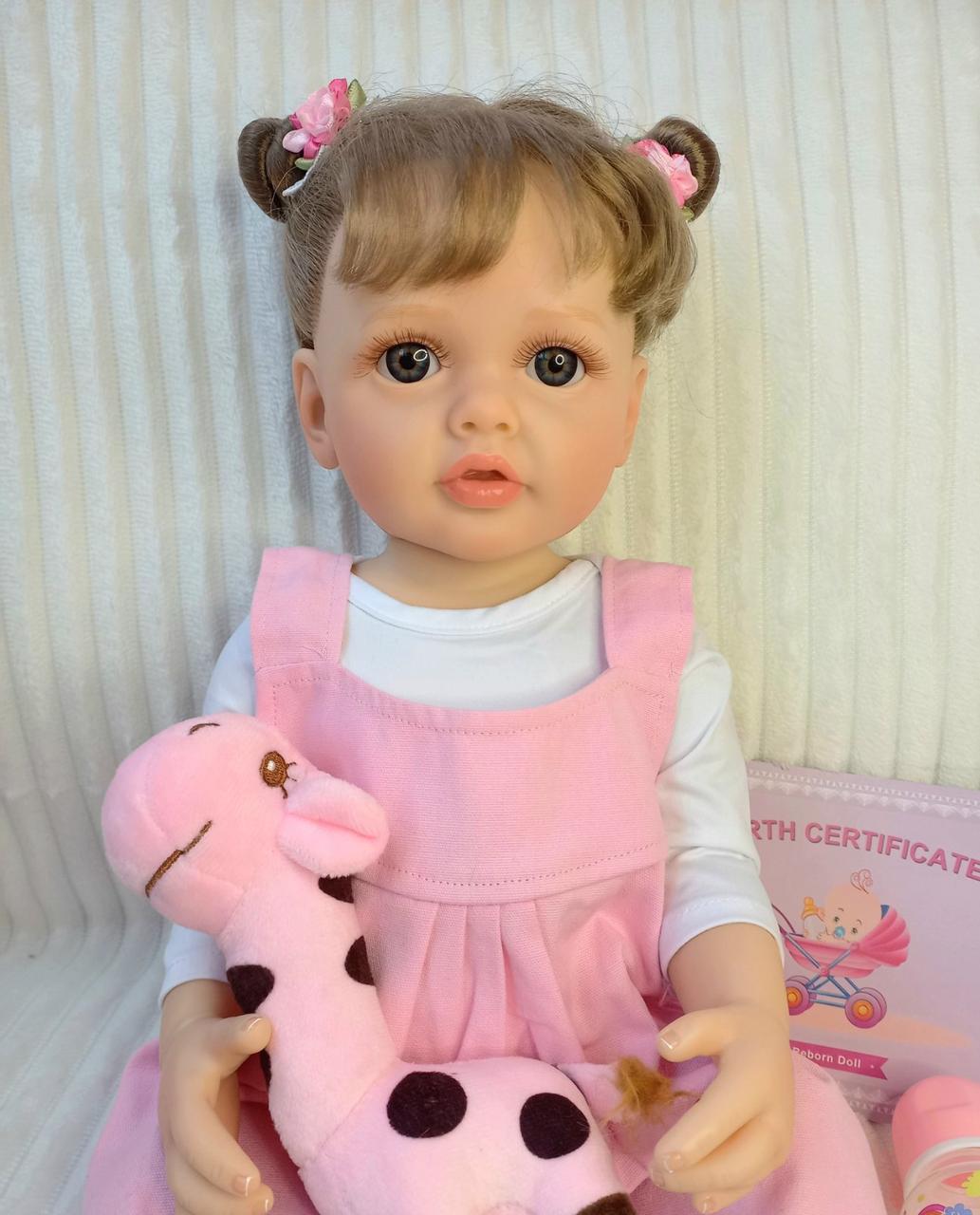 Кукла Reborn Ангелина винил-силиконовая с соской/бутылочкой/игрушкой 55 см (1887330181) - фото 7 Кукла Reborn Ангелина винил-силиконовая с соской/бутылочкой/игрушкой 55 см (1887330181) - фото 7