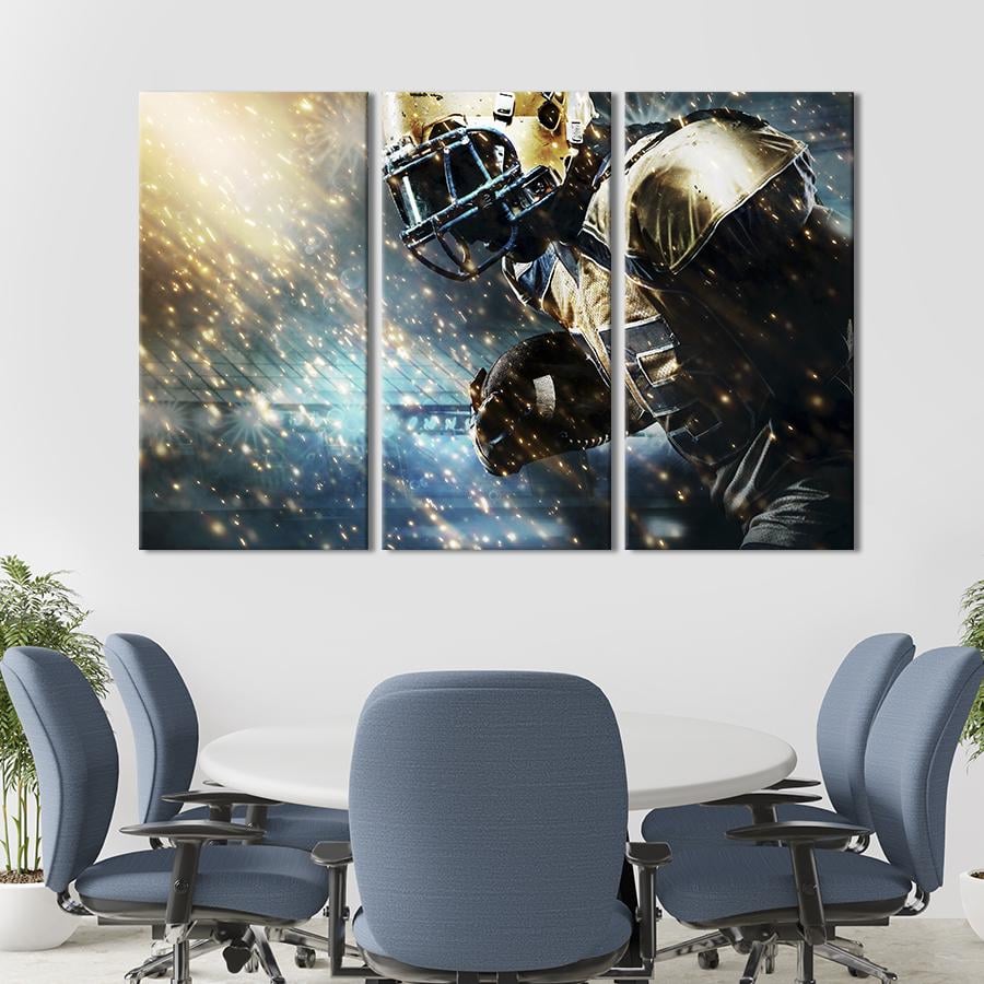 Модульная картина триптих Игра в американский футбол 78x48 см (490-31)