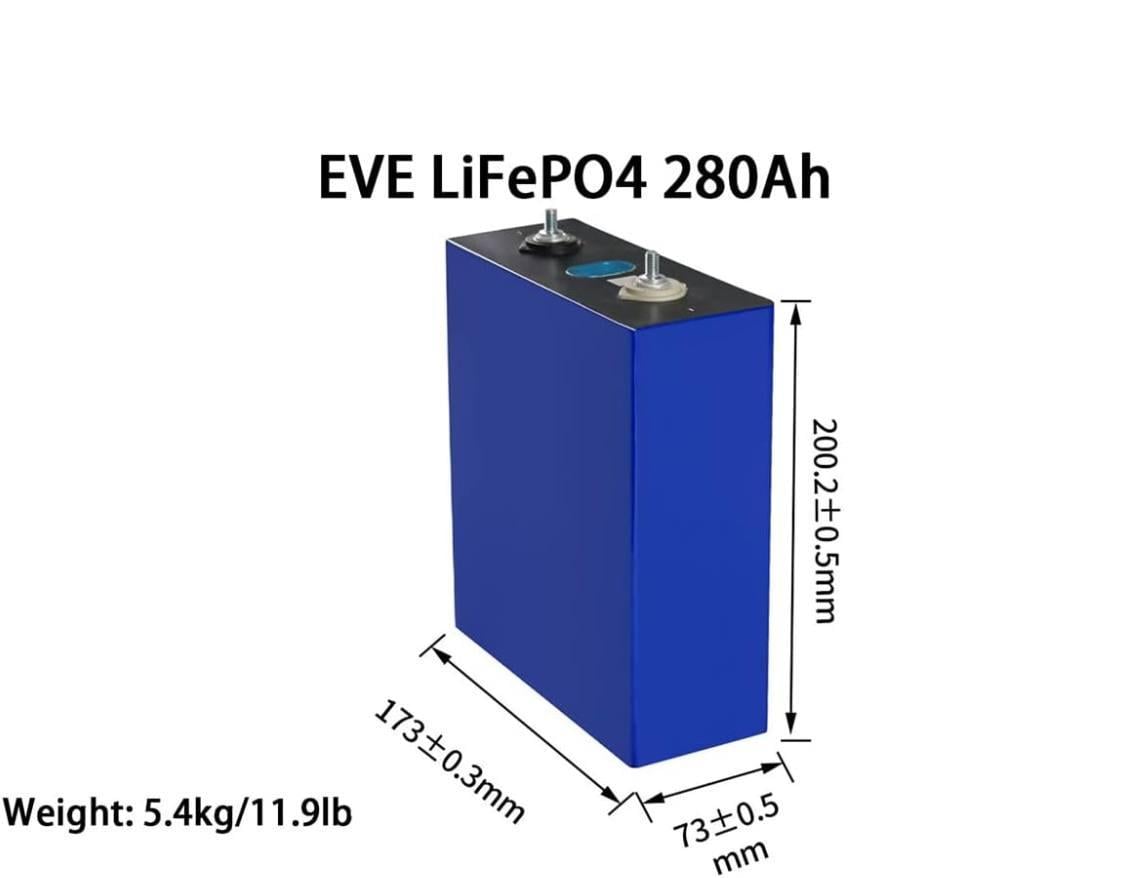 Ячейка акумуляторна EVE LiFePO4 280Ah 3,2 V для резервного живлення - фото 3 Ячейка акумуляторна EVE LiFePO4 280Ah 3,2 V для резервного живлення - фото 3