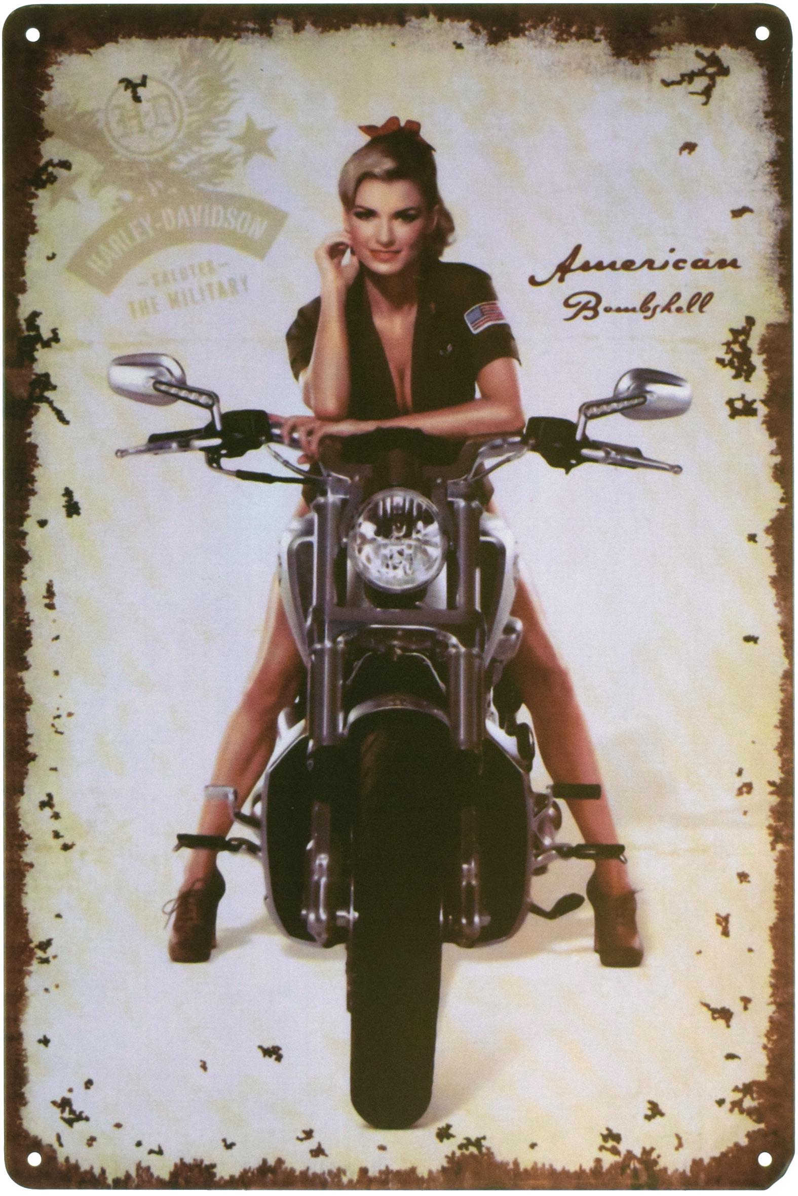 Табличка металлическая Американская Красавица/American Bombshell 20x30 см