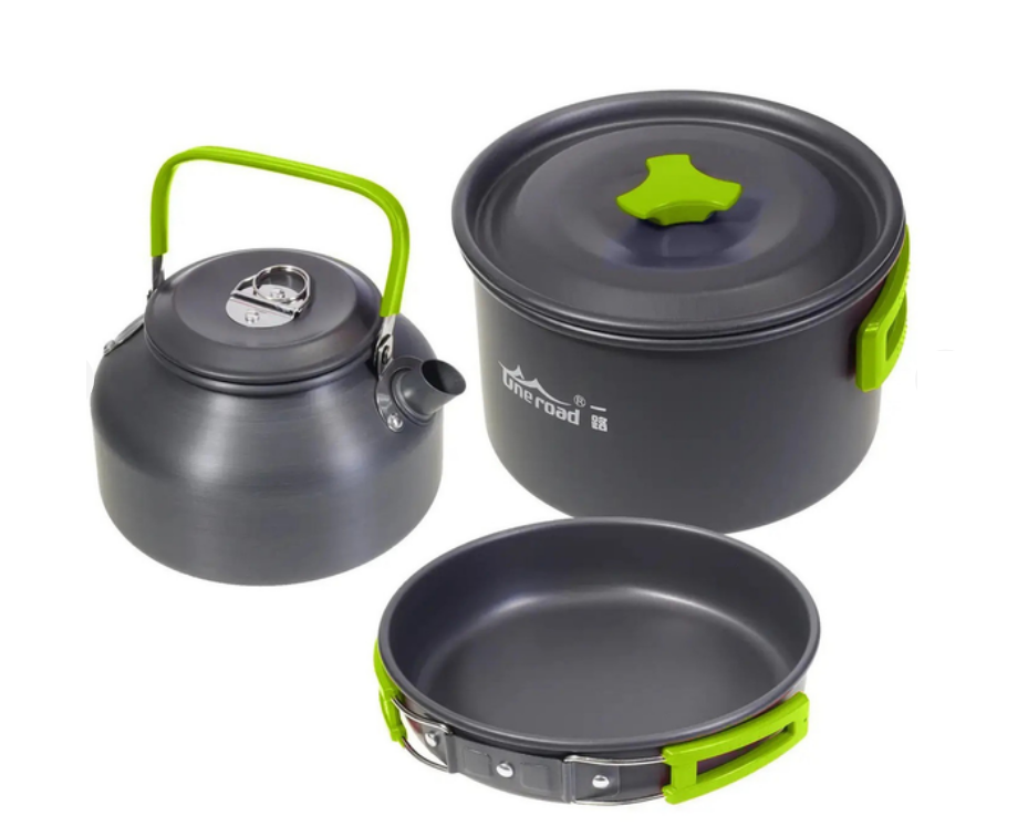 Набор посуды Supretto с чайником туристический Green (1885415433)