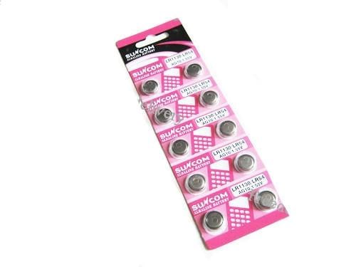 Батарейка таблетка Sunkom AG10 LR1130 LR54 1,55 В Alkaline 10 шт. (287775)
