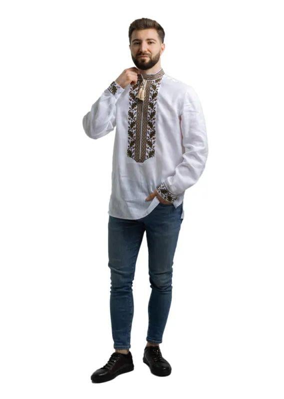 Вышиванка мужская р. 62 Белый (425) - фото 3 Вышиванка мужская р. 62 Белый (425) - фото 3