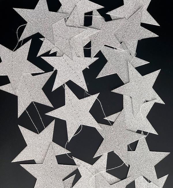 Бумажная гирлянда Star 3 м 24 шт. Silver