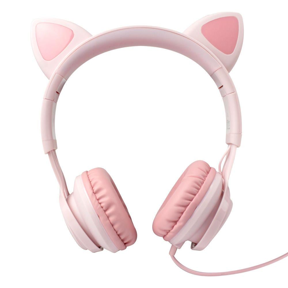 Наушники Hoco W36 Cat ear with mic Pink - фото 4