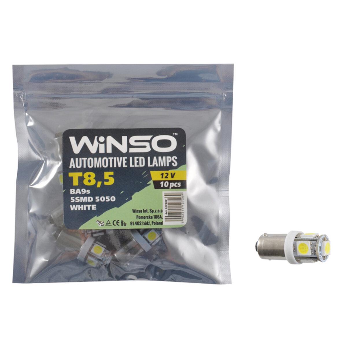 Автолампа Winso LED 12 V SMD T8.5 BA9s, 10 шт. 127260 Автолампа Winso LED 12 V SMD T8.5 BA9s, 10 шт. 127260