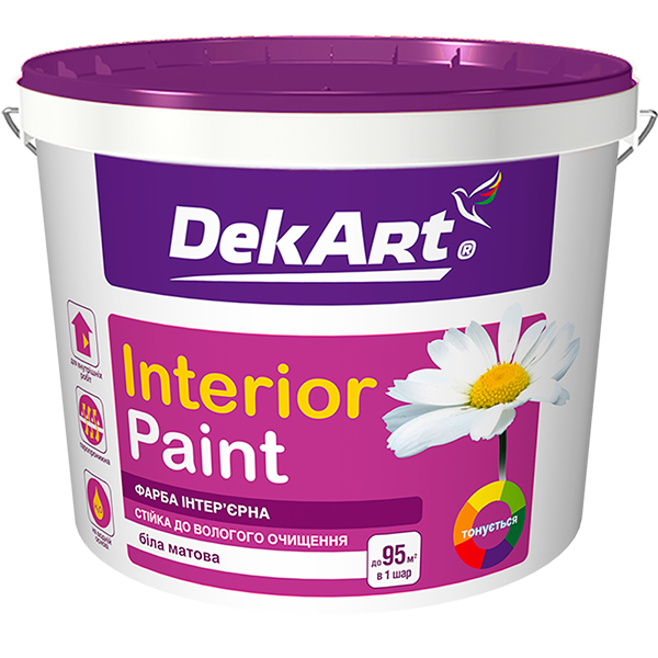 Фарба інтер'єрна DekArt Interior Paint база-А 12,6 кг Білий (29898252)