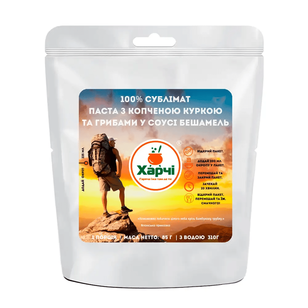 Cублимат Паста с копченой курицей и грибами в соусе Бешамель