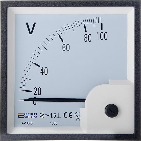 Вольтметр АСКО-УКРЕМ прямого включения А-96-6 96x96 мм 100 В AC (A0190010094)