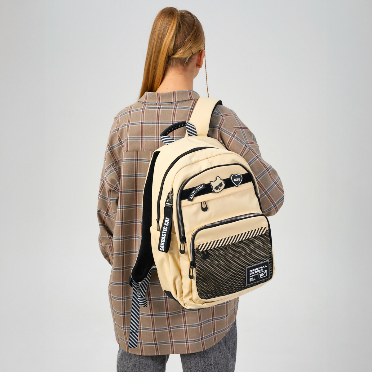 Рюкзак школьный YES TS-47 Anti-You 45,5х31,5х15,5 см Бежевый (559912) - фото 10 Рюкзак школьный YES TS-47 Anti-You 45,5х31,5х15,5 см Бежевый (559912) - фото 10