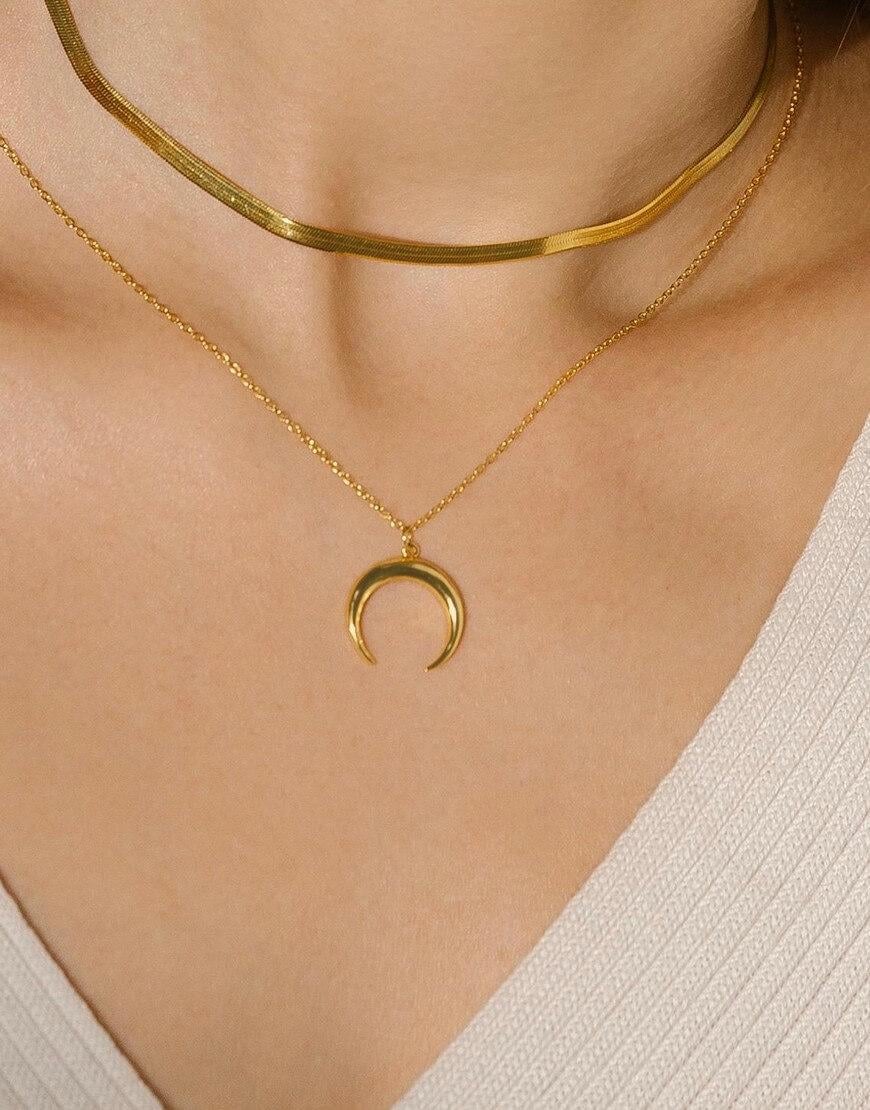 Кольє Crescent Moon in Gold SILVER STORIES позолочене One size