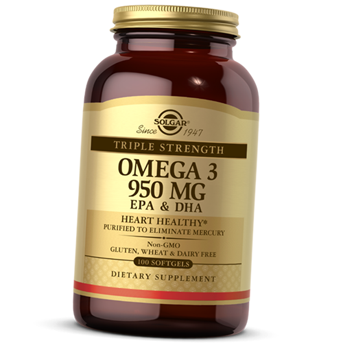 Жир риб'ячий Solgar Triple Strength Omega-3 950 100 гел. капс. (67313006)