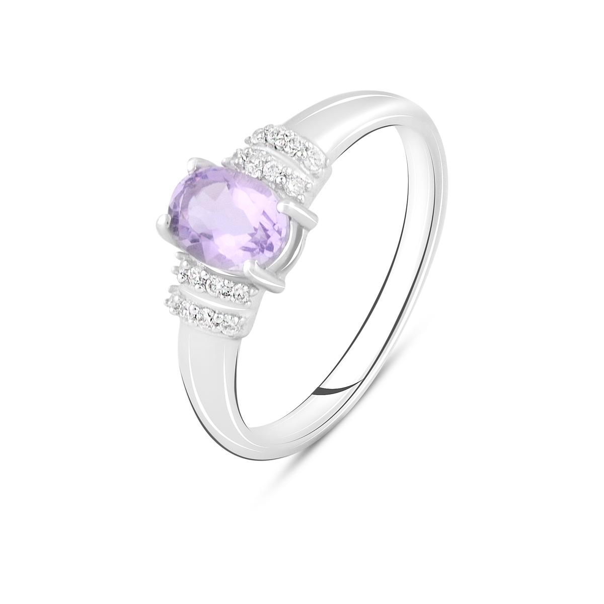Кольцо серебряное с натуральным аметистом 2,31 г р. 18 (2111207)