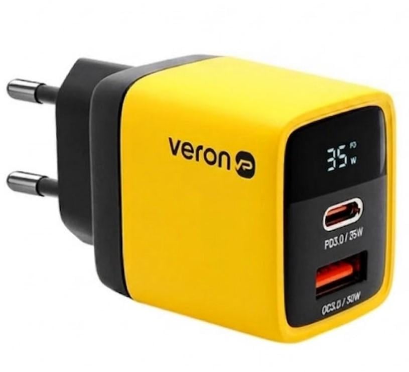 Зарядное устройство для Veron Home Charger TC-35 35W GaN PD+QC с цифровым дисплеем (2104619564)