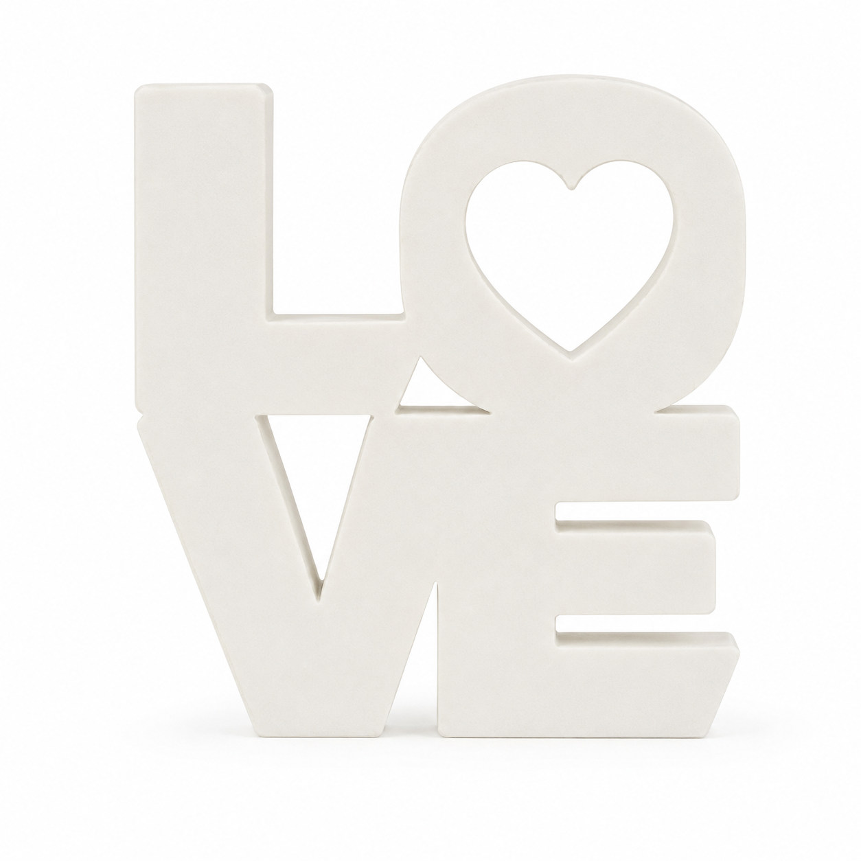 Декоративна статуетка LOVE з серцем 107×103×13 мм Білий (37763029) Декоративна статуетка LOVE з серцем 107×103×13 мм Білий (37763029)