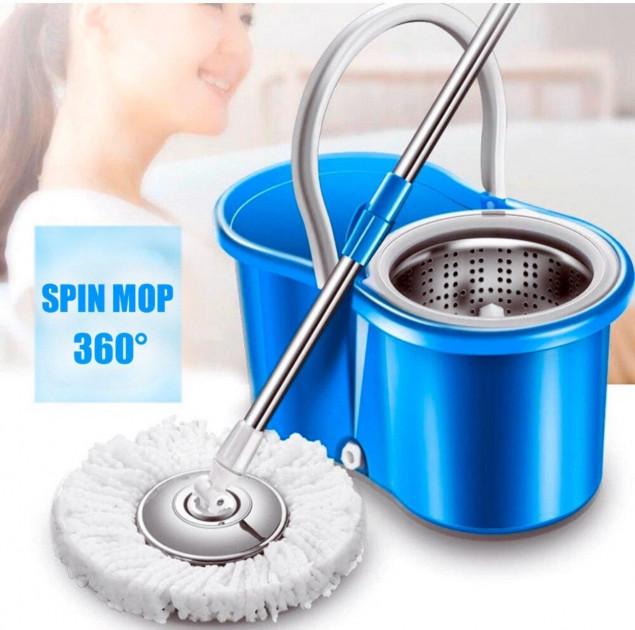 Відро з віджиманням зі шваброю Spin Mop 360 з насадкою з мікрофібри (3384 VG) - фото 2