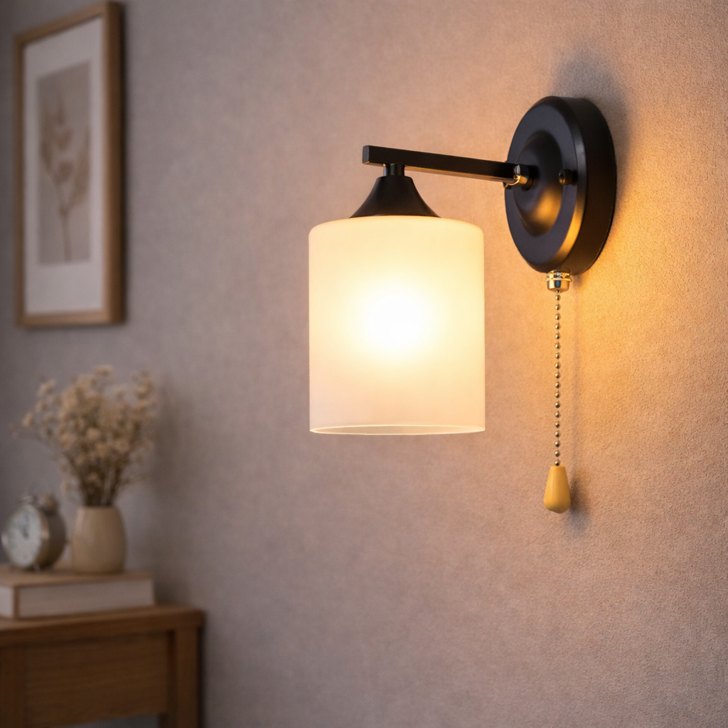 Бра Valeso з матовим плафоном під одну лампу Е27 Чорний/Хром (K2321/1)