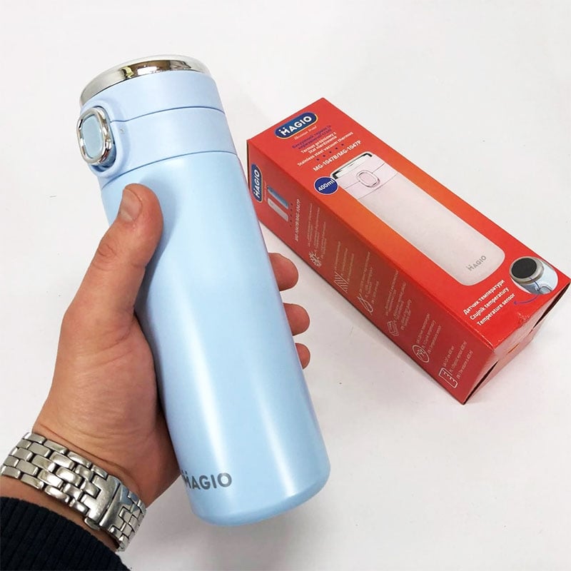 Термос Magio MG-1047B SMART вакуумний 400 мл Blue (23252070) - фото 3 Термос Magio MG-1047B SMART вакуумний 400 мл Blue (23252070) - фото 3