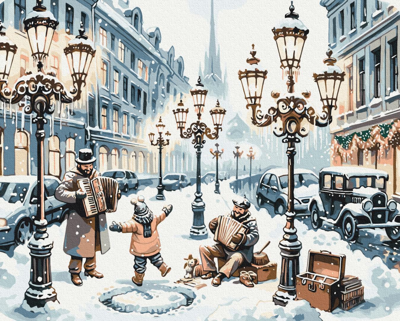 Картина по номерам Brushme Премиум Однажды на заснеженной улице 40x50 см (PBS53841)