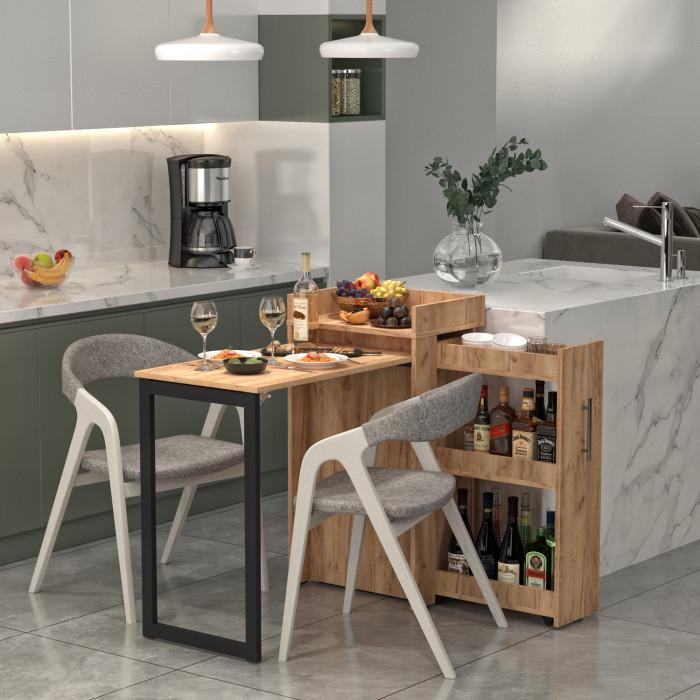 Стіл-тумба трансформер з карго 2в1 Knap Knap Rand 107х50х93,3 см Дуб крафт золотий (24628369) - фото 3