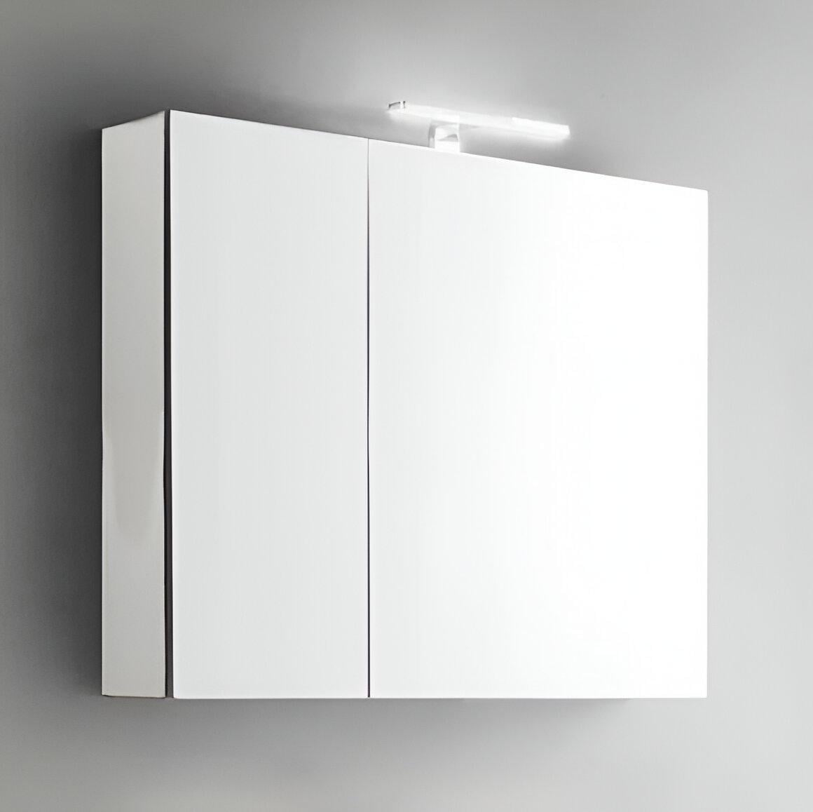 Шкаф зеркальный Petit Ho.me 100 80х73,4x18 см Bianco Lucido (SP80)