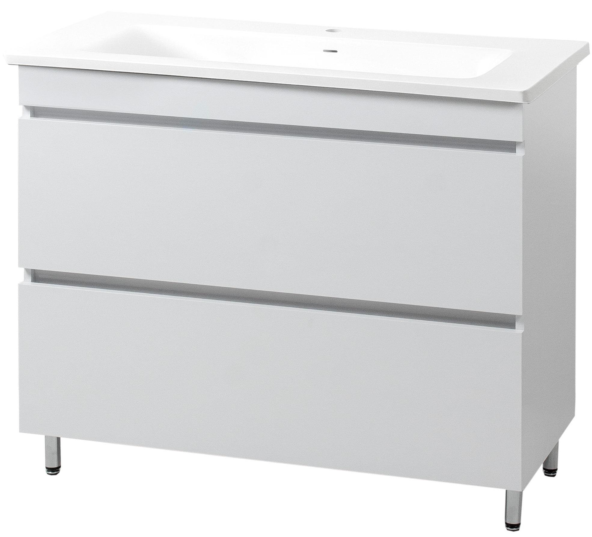 Тумба ЮВВИС Монако ТН-2 с умывальником Квадро 100 см Белый (UVV001)