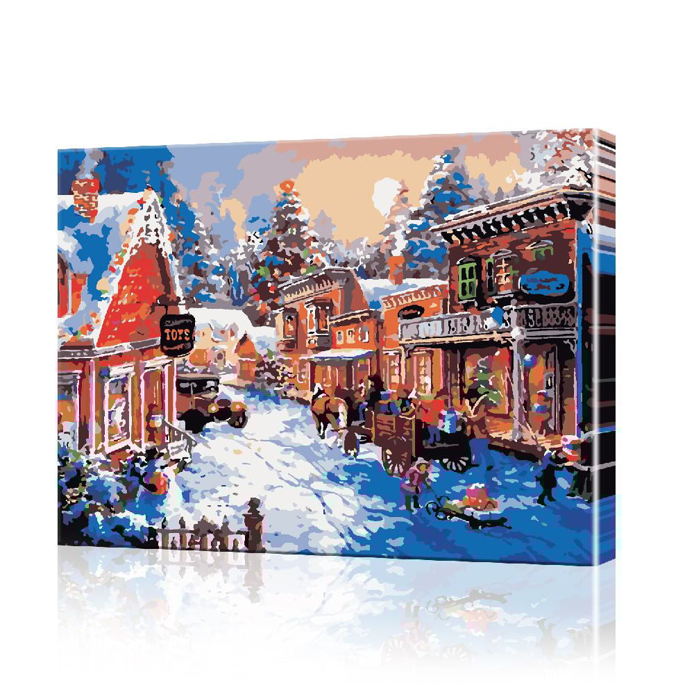 Картина по номерам ArtSale Рождественский пейзаж PBN0410 40х50 см