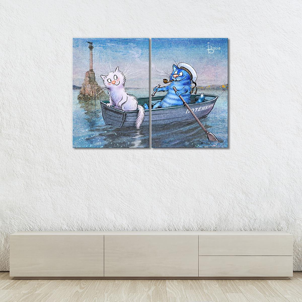 Модульная картина Матроскин 2 модуля 90x135 см