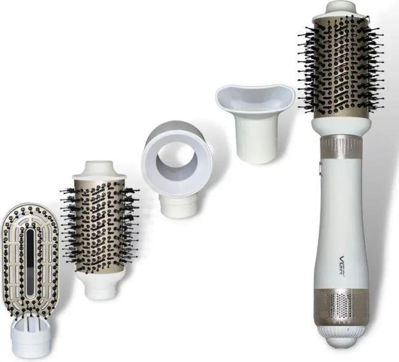 Фен-щетка для волос VGR V-493 4в1 1000Вт с 4 насадками холодным обдувом терморегулятором и регулировкой скорости Белый