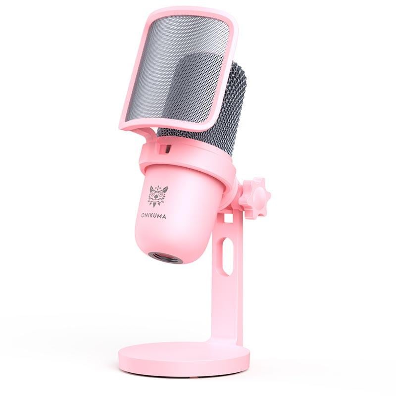 Мікрофон для ПК для стрімінгу подкастів Onikuma USB Gaming Microphone M630 USB Pink (2592968407)
