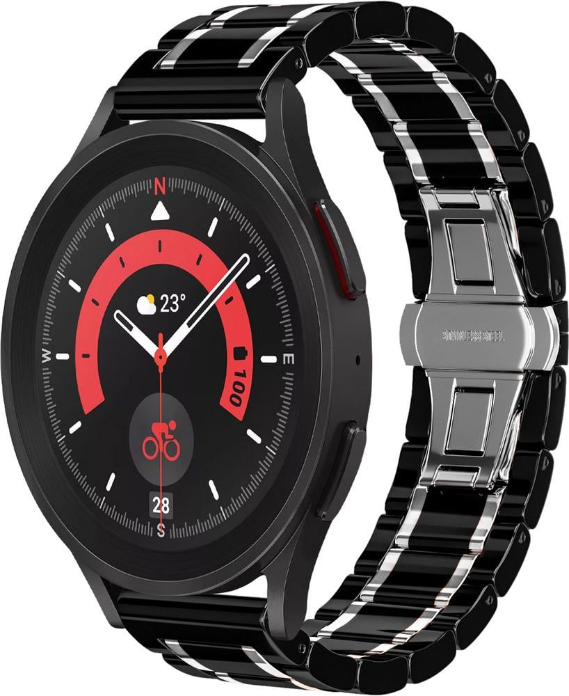Ремешок керамический Ceramo для Galaxy Watch 5 Pro Black/White (29197-1E)