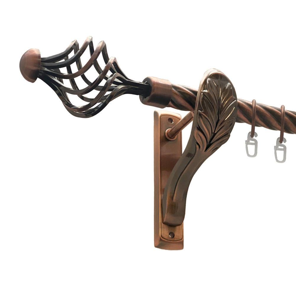 Карниз Orvit Арезо металевий однорядний ретро скручена труба кільце металеве 25 мм 160 см Мідь (00-00016342) - фото 1