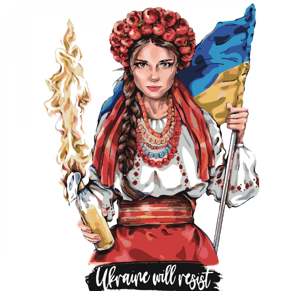 Картина за номерами Strateg Преміум Дівчина з бандерівським смузі з лаком и рівнем 40x50 см (SY6535) Картина за номерами Strateg Преміум Дівчина з бандерівським смузі з лаком и рівнем 40x50 см (SY6535)