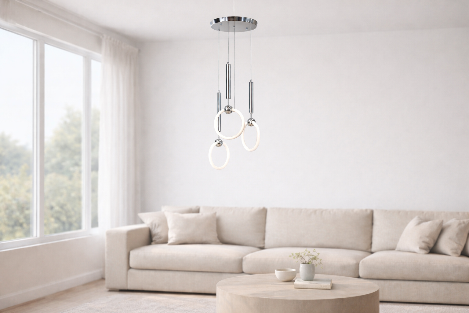 Люстра Hanging rings LED нейтральне світло 46W (2051/3SL)