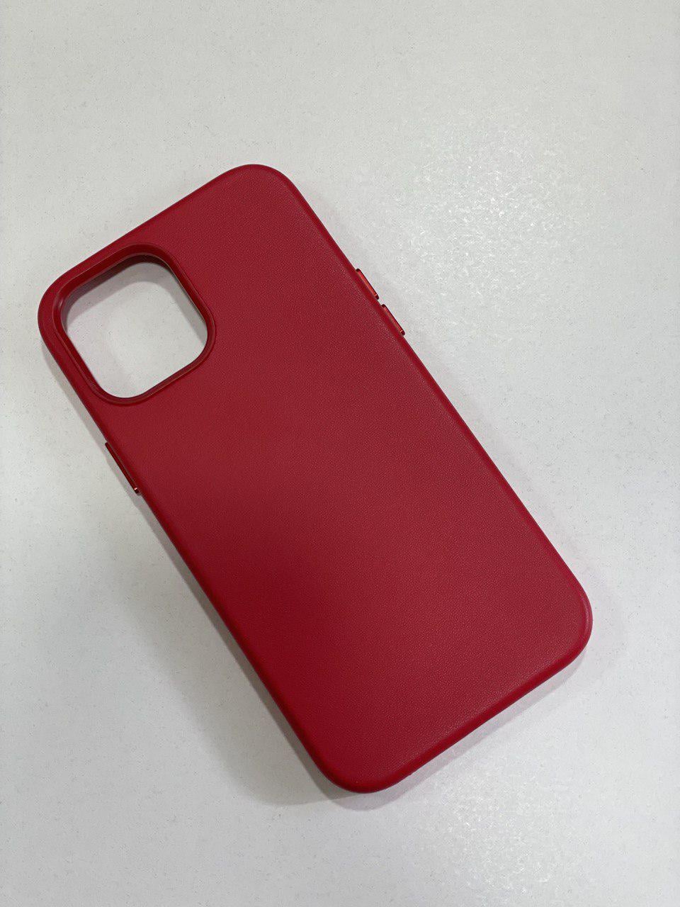 Чохол для iPhone 12 proMax / Case with MagSave / Eco leather / червоний