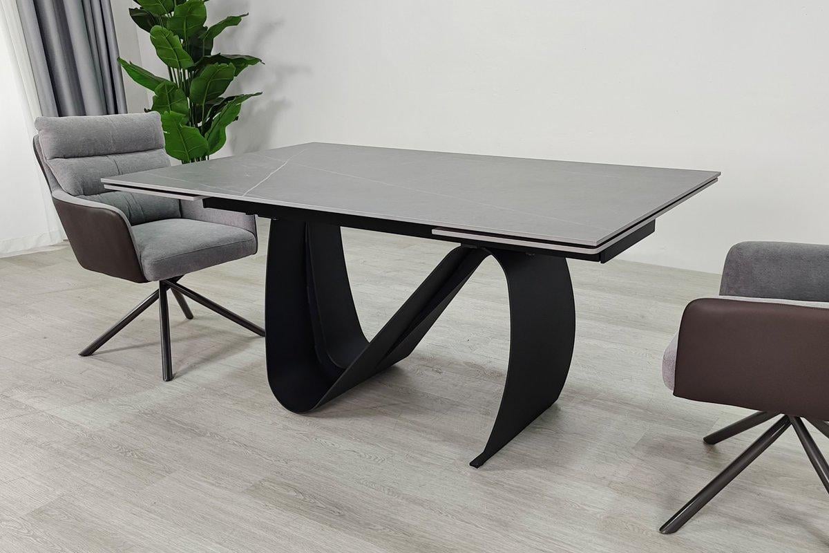 Стол обеденный раскладной Intarsio JULIAN CERAMIC 160-240х90 см Серый матовый/Черный (JULIAN160) - фото 5 Стол обеденный раскладной Intarsio JULIAN CERAMIC 160-240х90 см Серый матовый/Черный (JULIAN160) - фото 5