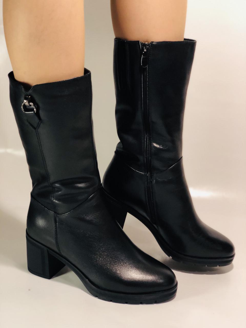 Полусапожки женские зимние Polann р. 38 24,5 см Черный (2445)