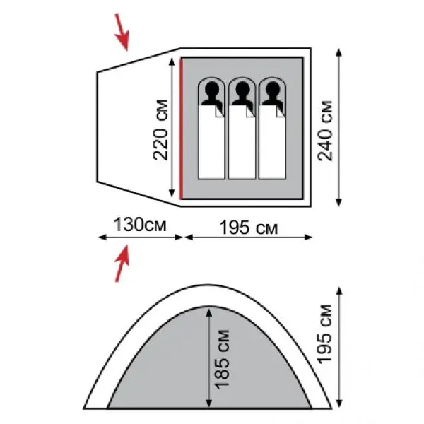 Палатка 3-местная Tramp Bell 3 v2 TRT-080 (1762287897) - фото 2