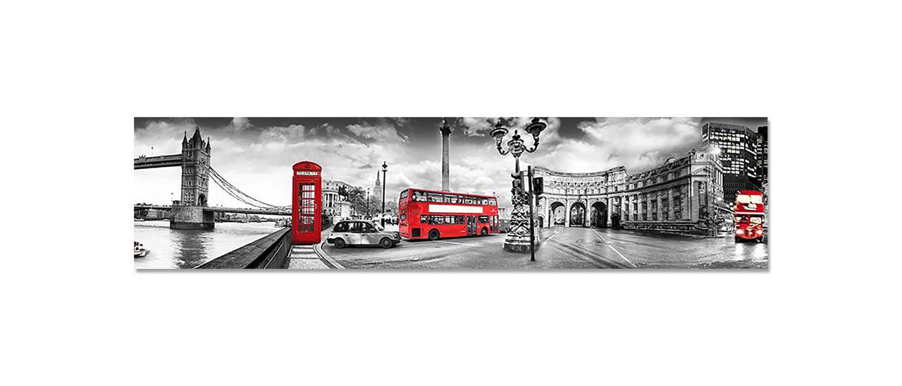 Фартук кухонный Тауэрский мост из самоклеющейся виниловой пленки 60х250 см Серый