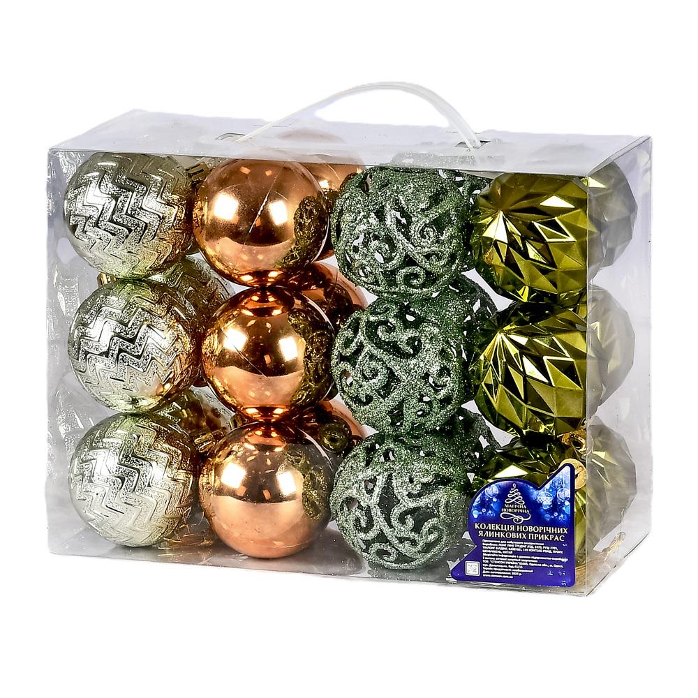 Елочные шарики 9698 пластиковые 6 см 24 шт. (607955)