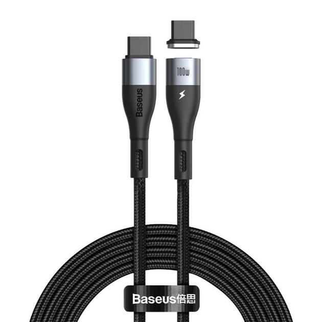 Кабель Baseus Zinc Magnetic Safe Fast Charging Cable Type-C to Type-C 100W 1.5m CATXC-Q01 Black